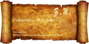 Zuberecz Mirjam névjegykártya